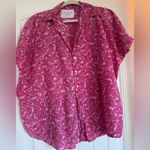 Acacia Swimwear Mombasa in Pink Batik Collar Short Sleeve Top